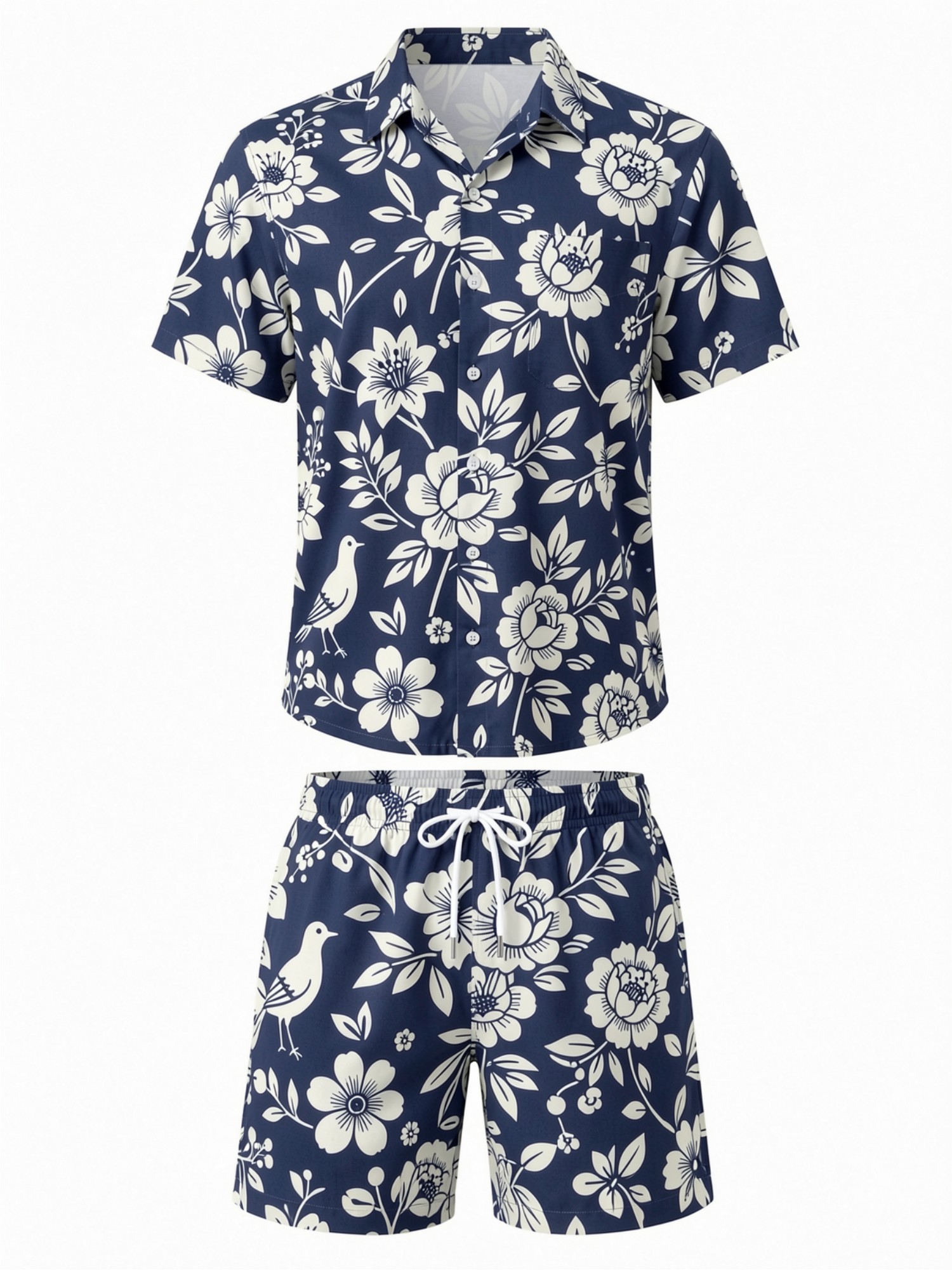Conjunto Masculino de Camisa F - Resort Shirt Floral avaliação e preço