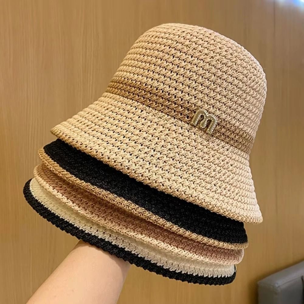 Moda elegante arco pescador ch - Bucket Hat Straw avaliação e preço