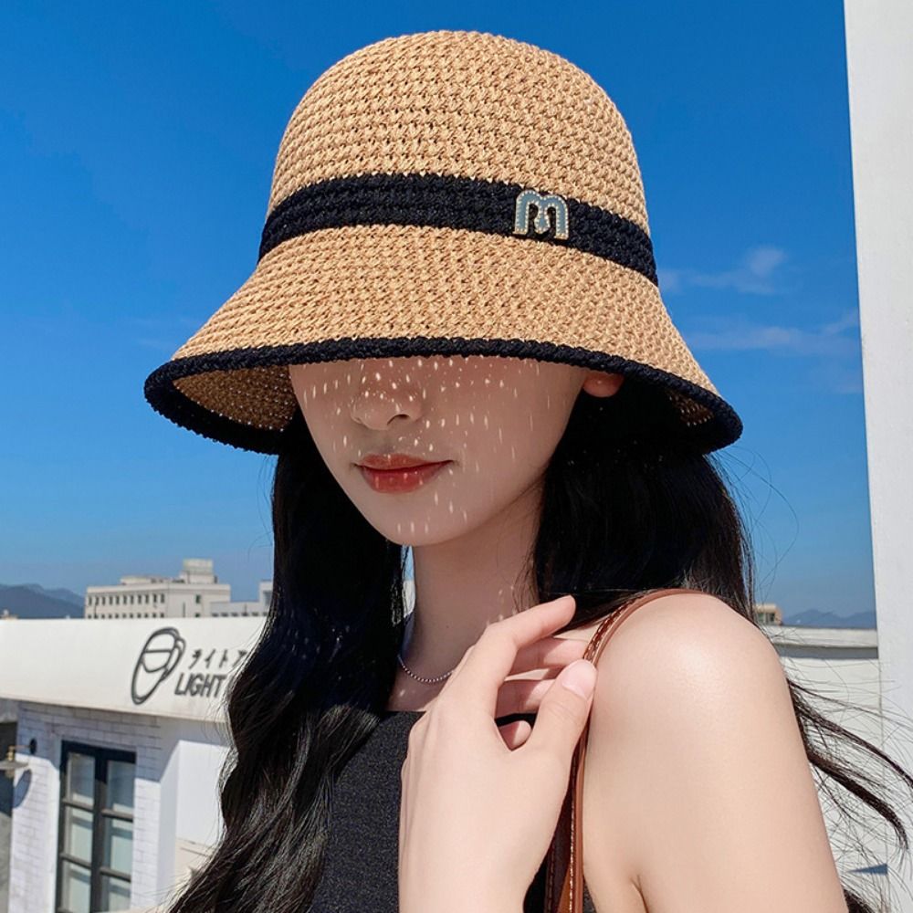 Moda elegante arco pescador ch - Bucket Hat Straw avaliação e preço