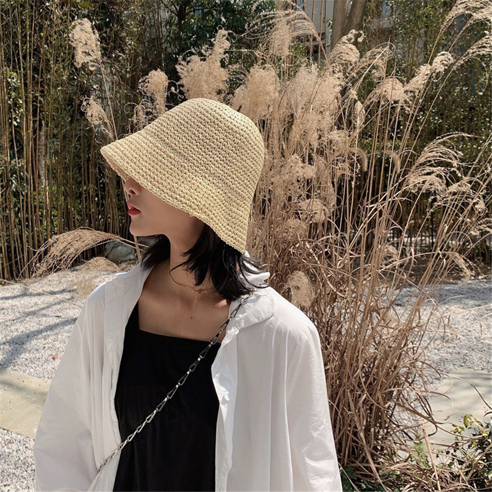 Pescador tecido à mão balde ch - Bucket Hat Straw avaliação e preço