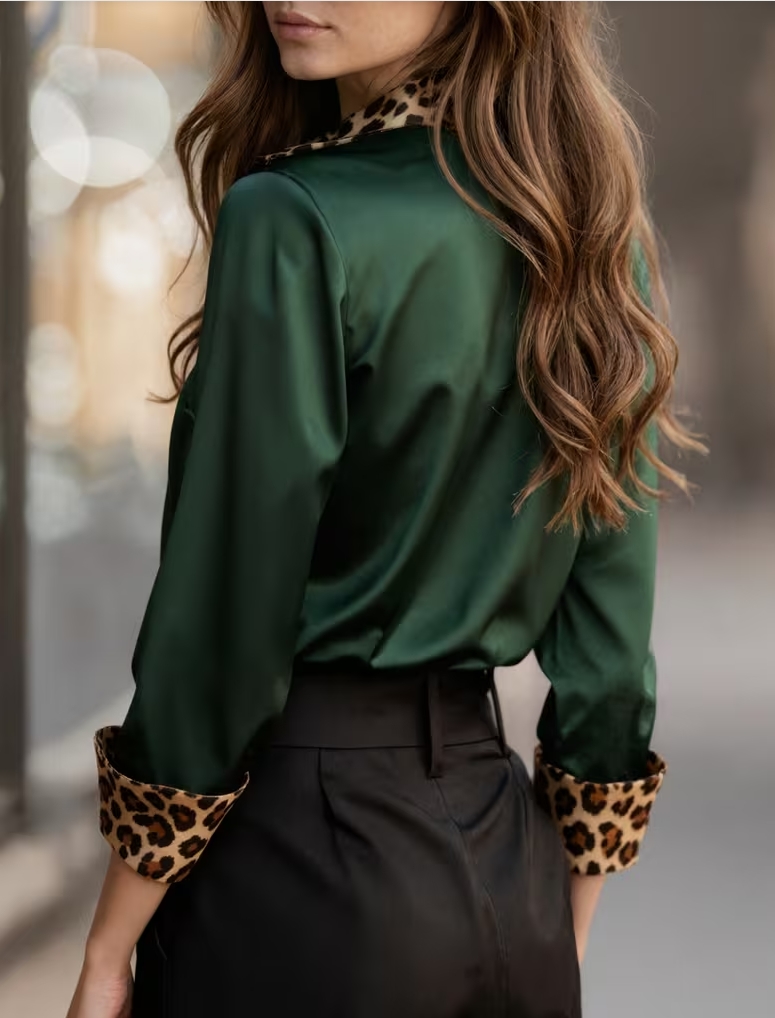 Camisa elegante de manga compr - Shirt Camp Collar avaliação e preço