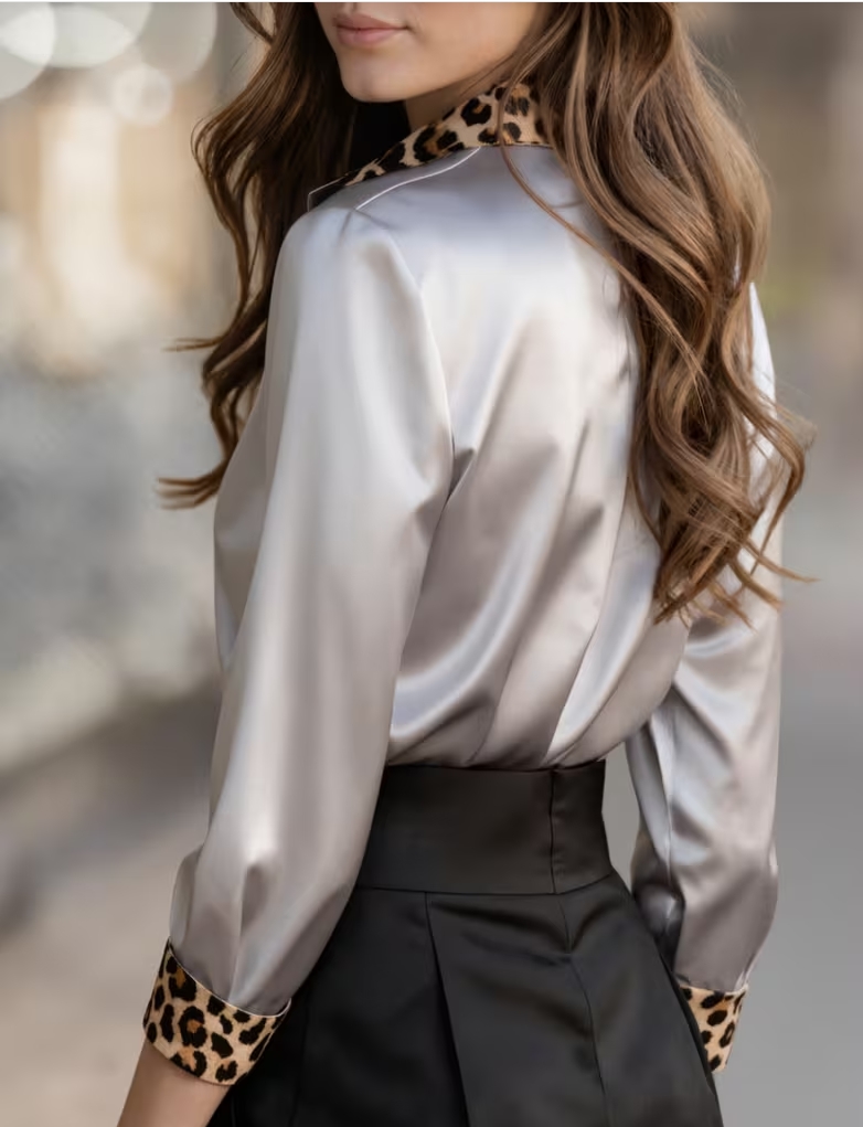 Camisa elegante de manga compr - Shirt Camp Collar avaliação e preço